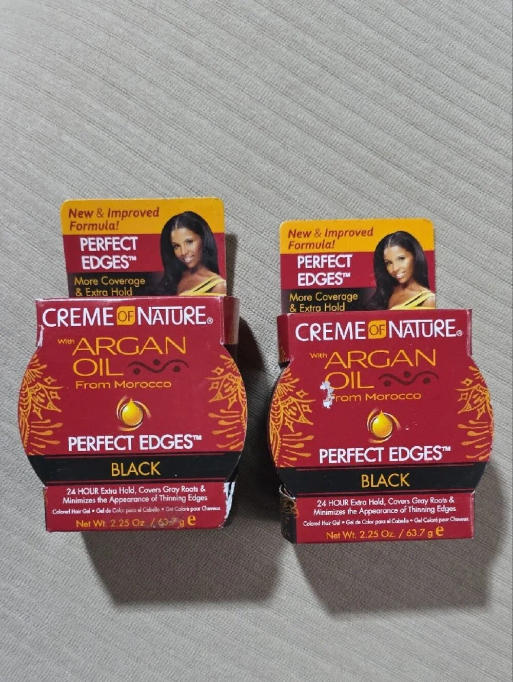 Creme of Nature Argan Oil Perfect Edges - Black, 2.25 oz- 2pk